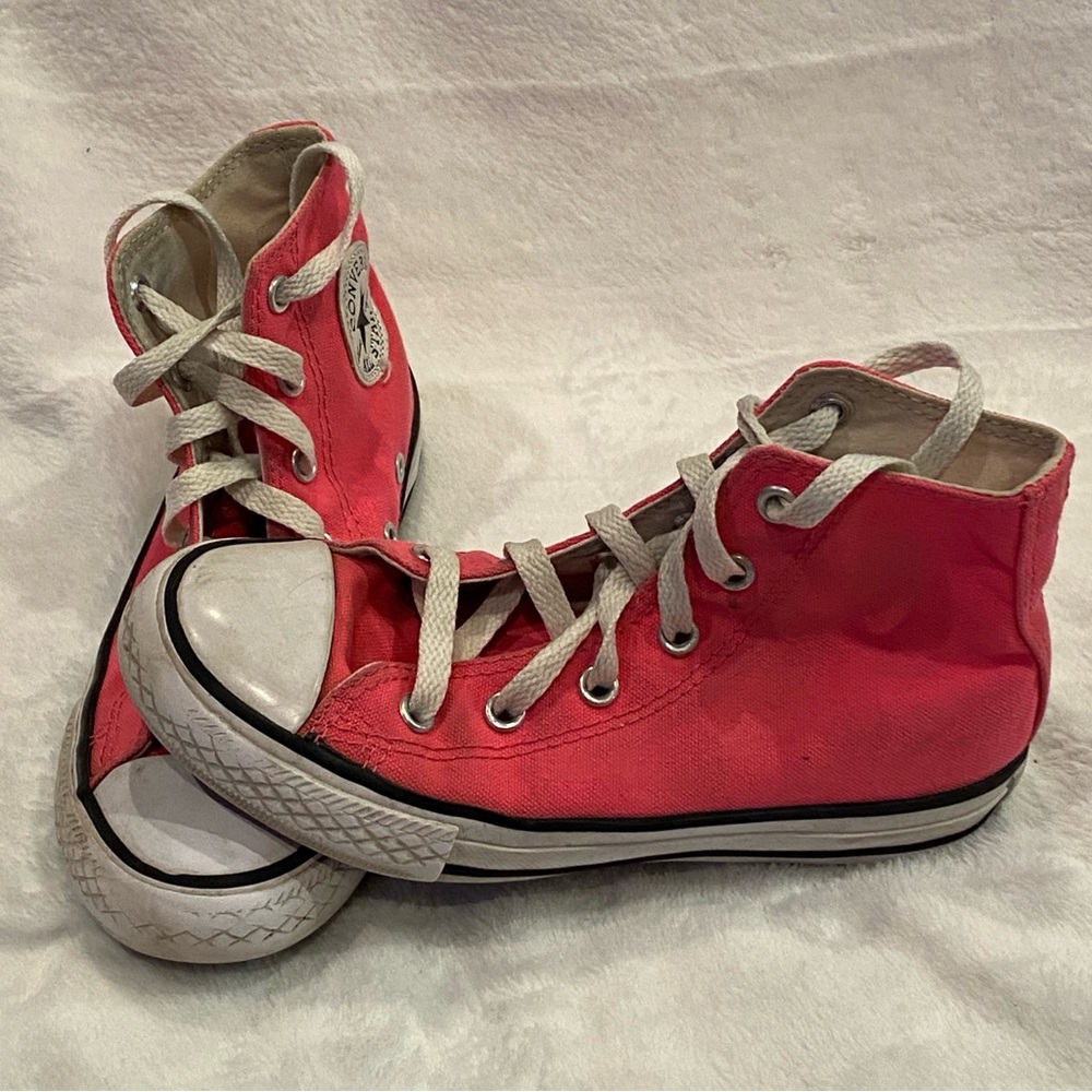 Kids' Girls' Converse All Star High-Top Sneakers Shoes Hot Pink Fuchsia Size 13